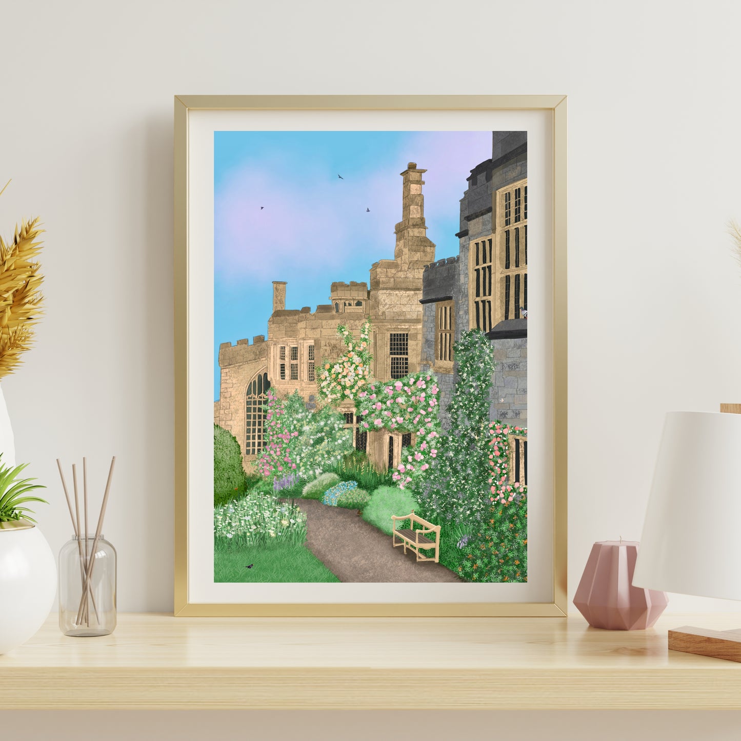 Haddon Hall Art Print – English Garden & Peak District Wall | Fine Art Print